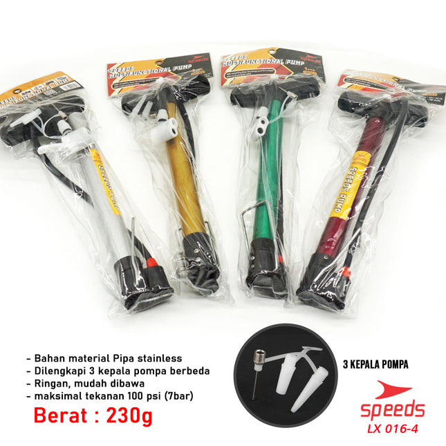 SPEEDS Pompa Angin Mini Ban Sepeda Motor / Ban sepeda / Bola Pump Mini Serbaguna 016-4