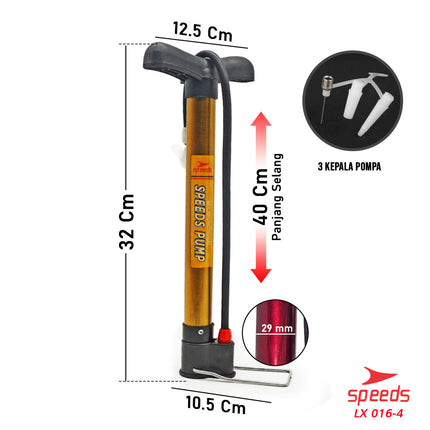 SPEEDS Pompa Angin Mini Ban Sepeda Motor / Ban sepeda / Bola Pump Mini Serbaguna 016-4