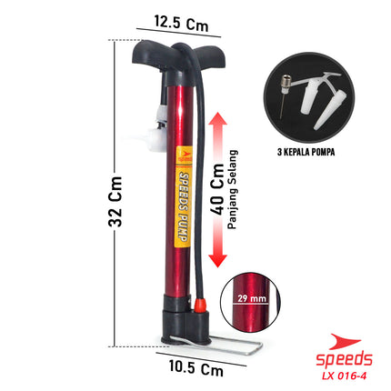 SPEEDS Pompa Angin Mini Ban Sepeda Motor / Ban sepeda / Bola Pump Mini Serbaguna 016-4