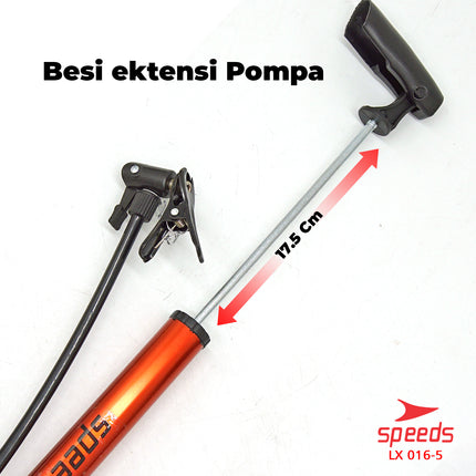 SPEEDS Pompa Angin Ban Sepeda,Motor atau Bola Kokang Pompa Tangan 016-5