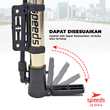 SPEEDS Pompa Angin Ban Sepeda,Motor atau Bola Kokang Pompa Tangan 016-5