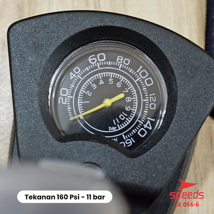 SPEEDS Mini Foot Pump Portable High Pressure-Pompa Angin Kaki Untuk ban mobil, motor 016-6