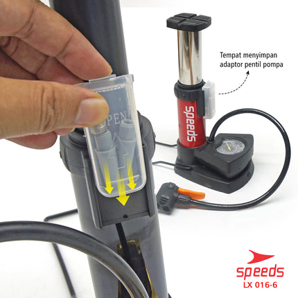 SPEEDS Mini Foot Pump Portable High Pressure-Pompa Angin Kaki Untuk ban mobil, motor 016-6