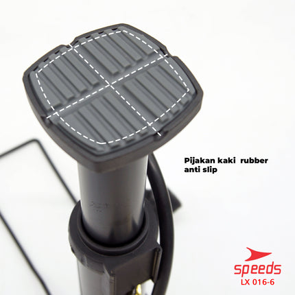 SPEEDS Mini Foot Pump Portable High Pressure-Pompa Angin Kaki Untuk ban mobil, motor 016-6