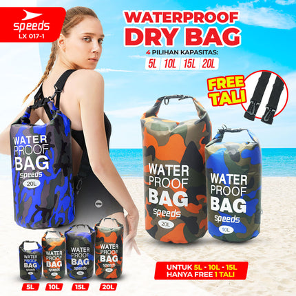 SPEEDS Dry Bag Waterproof Portabel Tas Anti Air Tas Selempang Ocean Pack Dry Bag Ransel Pelampung Apung 017-1