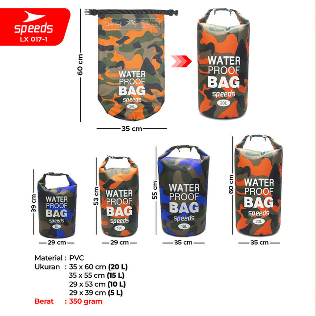 SPEEDS Dry Bag Waterproof Portabel Tas Anti Air Tas Selempang Ocean Pack Dry Bag Ransel Pelampung Apung 017-1