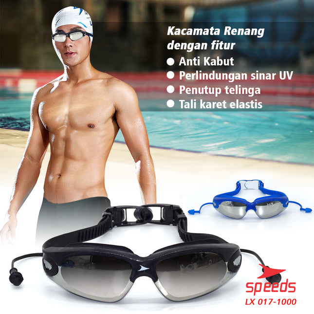 SPEEDS Kacamata renang anak Dewasa Remaja Anti Fog UV Protection 017-1000