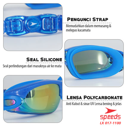 SPEEDS Kacamata Renang Swimming Goggles Dewesa Antifog & UV 017-1100