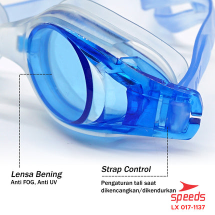 SPEEDS Kacamata renang anak Dewasa Remaja ANTI FOG & UV PROTECTION 017-1137