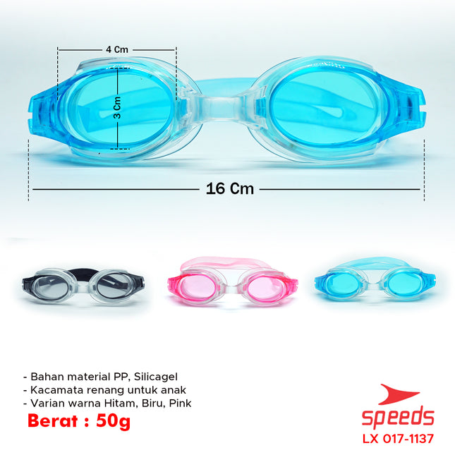 SPEEDS Kacamata renang anak Dewasa Remaja ANTI FOG & UV PROTECTION 017-1137
