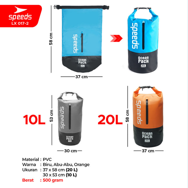 SPEEDS Tas Pelampung Waterproof Dry Bag Ocean Pack Tas Anti Air Renang Pantai Portabel LX 017-2