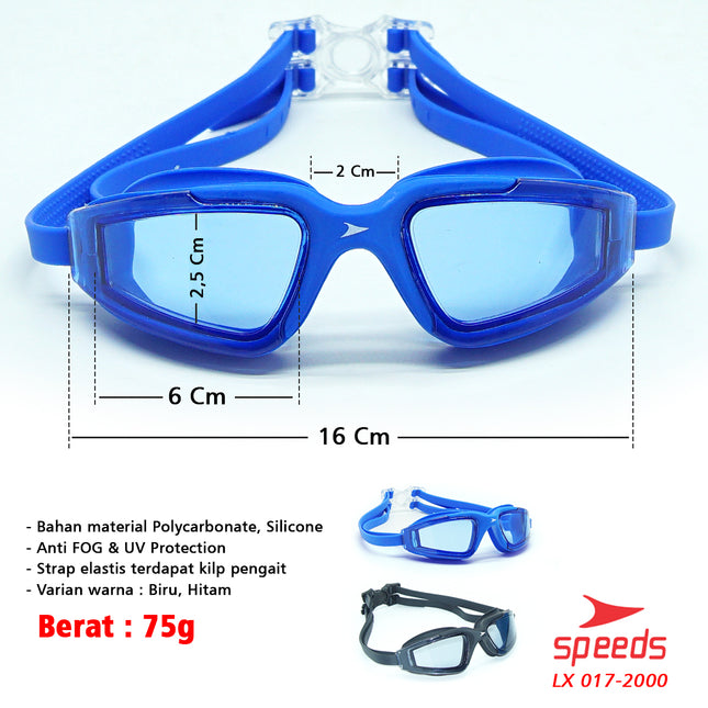 SPEEDS Kacamata Renang Anak Swimming Google Antifog Anti UV Remaja 017-2000