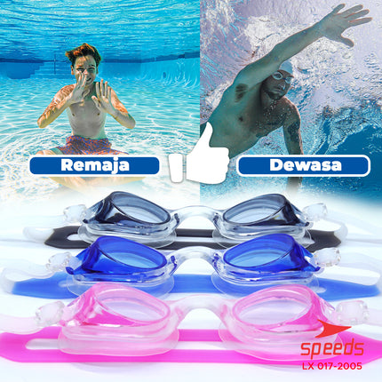 SPEEDS Kacamata renang anak Dewasa Remaja ANTI FOG & UV PROTECTION 017-2005