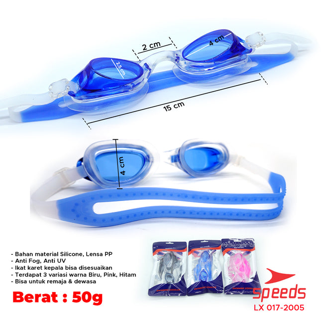 SPEEDS Kacamata renang anak Dewasa Remaja ANTI FOG & UV PROTECTION 017-2005