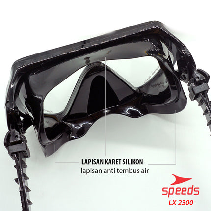 SPEEDS SNORKEL SNORKLING ALAT SELAM DIVING KARET MASK SNORKLE SET KACAMATA RENANG 017-2300