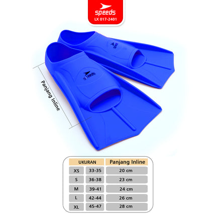 SPEEDS Kaki Katak Sepatu Katak Kodok Fins Fin Renang Selam Diving Snorkeling  XS-S 017-2401