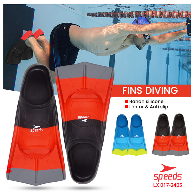 SPEEDS Kaki Katak Sepatu Katak Kodok Fins Fin Renang Selam Diving Snorkeling 017-2405