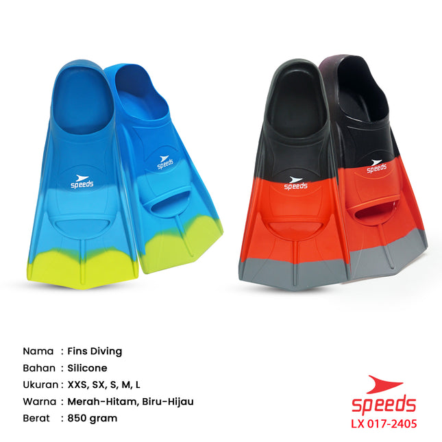 SPEEDS Kaki Katak Sepatu Katak Kodok Fins Fin Renang Selam Diving Snorkeling 017-2405