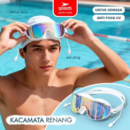 SPEEDS Kacamata Renang Swimming Goggles Lensa Berwarna Anti FOG UV 017-2505