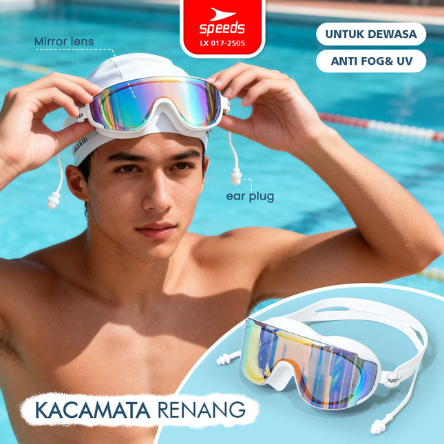SPEEDS Kacamata Renang Swimming Goggles Lensa Berwarna Anti FOG UV 017-2505