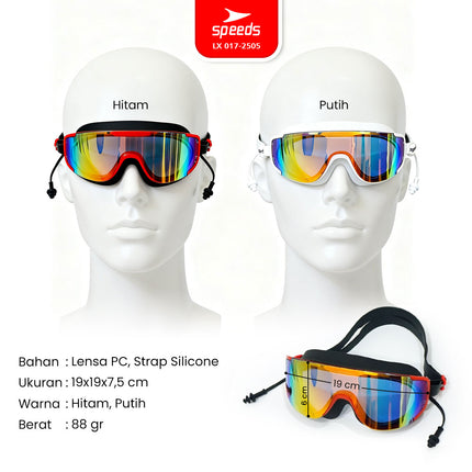 SPEEDS Kacamata Renang Swimming Goggles Lensa Berwarna Anti FOG UV 017-2505