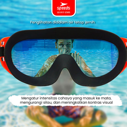 SPEEDS Kacamata Renang Swimming Goggles Lensa Berwarna Anti FOG UV 017-2505