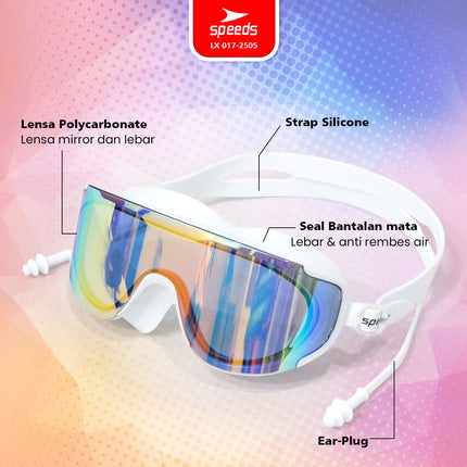 SPEEDS Kacamata Renang Swimming Goggles Lensa Berwarna Anti FOG UV 017-2505