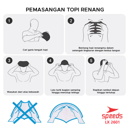 SPEEDS Topi Renang Dewasa Anak / Silicone Swim Cap / Penutup Kepala Renang All Size 017-2601
