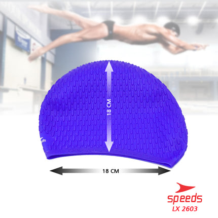 SPEEDS Topi Renang Swimcap Pelindung Telinga Unisex Bahan Silikon Karet Ringan Elastis Anti Air 2603