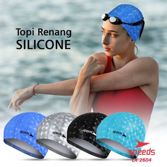 SPEEDS Topi Renang Motif Penutup Kepala Renang Anak Size Silicone Swim Cap 017-2604