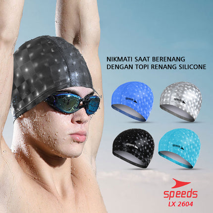 SPEEDS Topi Renang Motif Penutup Kepala Renang Anak Size Silicone Swim Cap 017-2604