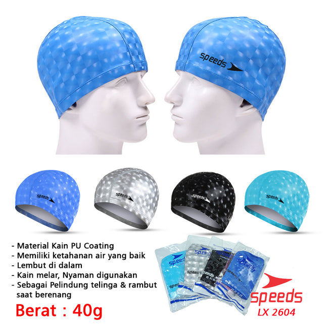 SPEEDS Topi Renang Motif Penutup Kepala Renang Anak Size Silicone Swim Cap 017-2604