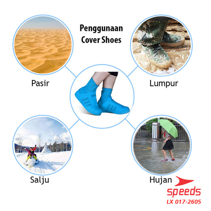 SPEEDS Cover Shoes Cover Sepatu Rain Shoes Pelindung Sepatu Anti Air Hujan 017-2605