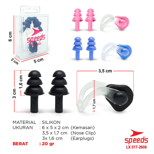 SPEEDS Clip Klip Nose Klip Penutup Hidung Penyumbat Telinga Renang Diving 017-2606