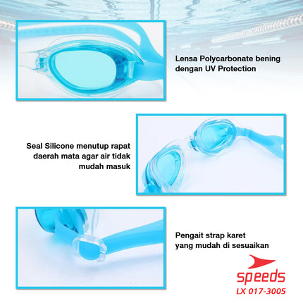 SPEEDS Kacamata renang anak Dewasa Remaja ANTI FOG & UV PROTECTION 017-3005
