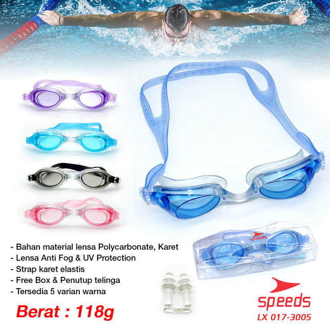 SPEEDS Kacamata renang anak Dewasa Remaja ANTI FOG & UV PROTECTION 017-3005