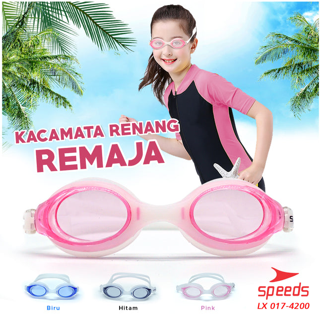 SPEEDS Kacamata Renang Swiming Remaja & Dewasa Clear Bening Berwarna Anti Embun UV Googles 017-4200