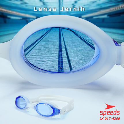 SPEEDS Kacamata Renang Swiming Remaja & Dewasa Clear Bening Berwarna Anti Embun UV Googles 017-4200