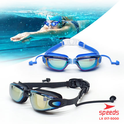 SPEEDS Kacamata Renang Dewasa Mirrored Anti Fog anti UV + Earplug LX 017-5000