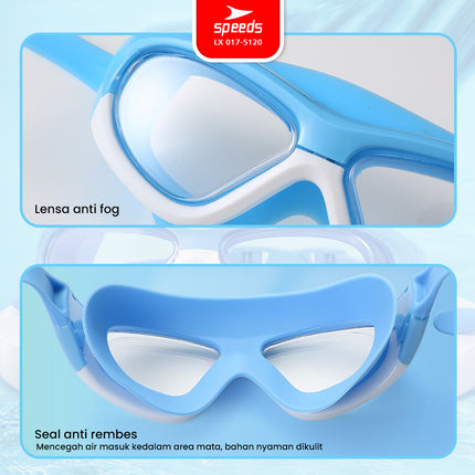 SPEEDS Kacamata Renang Built-In Earplug Anak Elastis Anti FOG UV Kids Swimming Glasses Goggles Perlengkapan Renang 017-5120