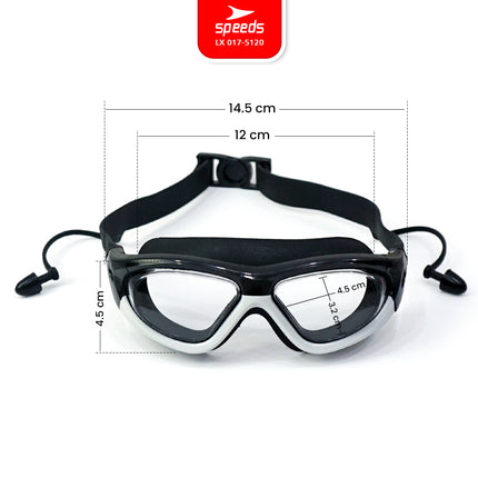 SPEEDS Kacamata Renang Built-In Earplug Anak Elastis Anti FOG UV Kids Swimming Glasses Goggles Perlengkapan Renang 017-5120