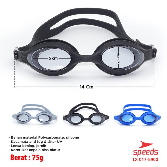 SPEEDS Kacamata renang anak Dewasa Remaja ANTI FOG & UV PROTECTION 017-5900