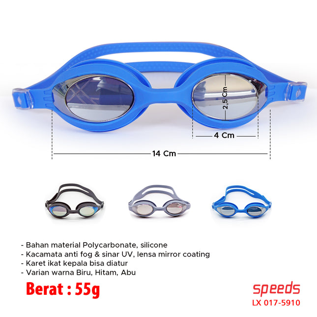SPEEDS Kacamata renang anak Dewasa Remaja ANTI FOG & UV PROTECTION 017-5910