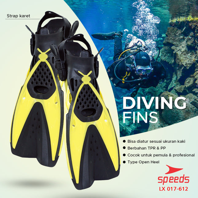 SPEEDS Kaki Katak Renang Kaki Selam Diving Fin Perlengkapan Snorkling Fins 017-612