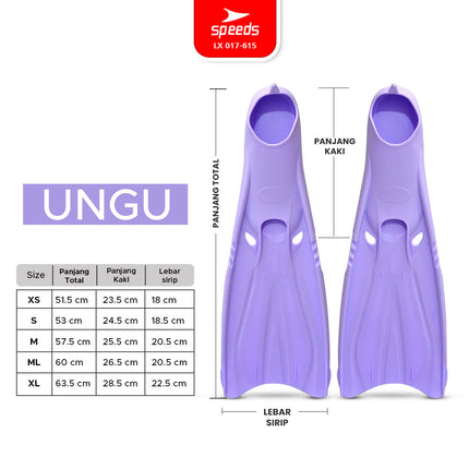 SPEEDS Kaki Katak Diving Fins Perlengkapan Snorkeling Laut Menyelam Kaki Kodok 017-615