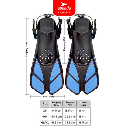 SPEEDS Kaki Katak Fin Renang Snorkeling Fins Diving Fin Kaki Katak Renang 017-619