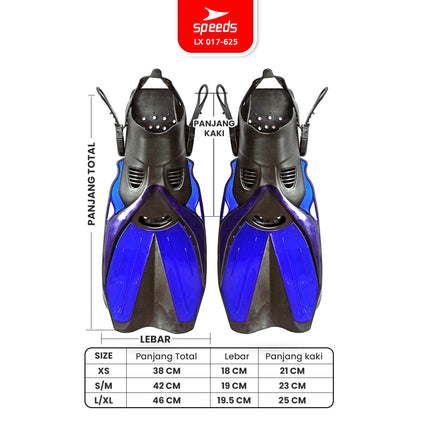SPEEDS Fin Kaki Katak Diving Fins Snorkeling Equipment Peralatan Menyelam 017-625