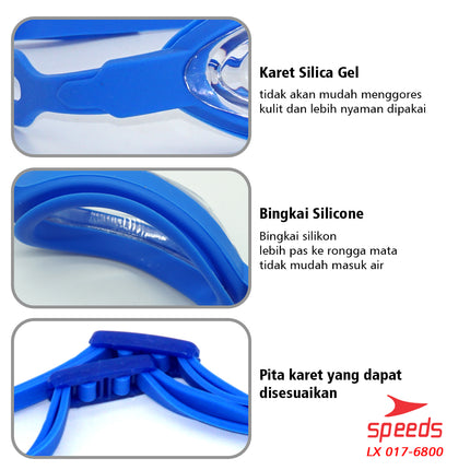 SPEEDS Kacamata renang anak Dewasa Remaja ANTI FOG & UV PROTECTION 017-6800