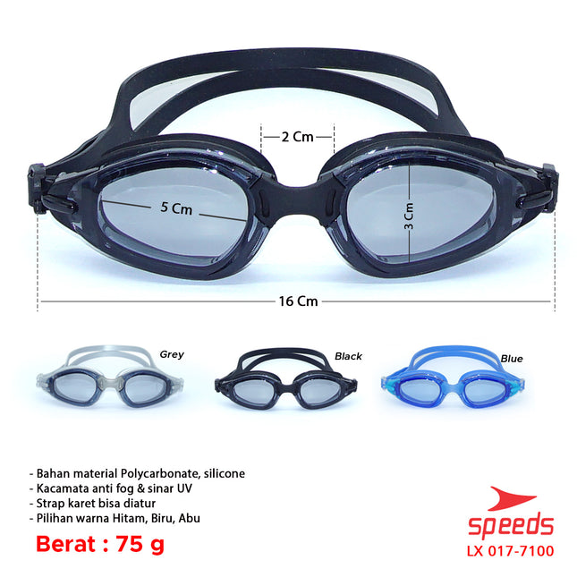SPEEDS Kacamata Renang Dewesa Swimming Goggles Anti Fog & UV Shield 017-7100