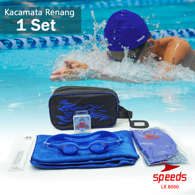 SPEEDS Kacamata Renang Kacamata Renang Dewasa Satu Set Swiming Googles Simple 017-8000